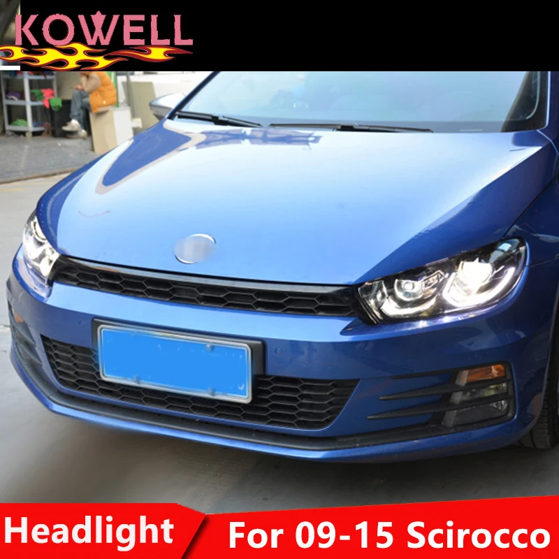 Автостайлинг KOWELL для VW Scirocco1.4T светодиодные фары 2009 2017 Scirocco drl H7 hid Q5 Биксеноновые