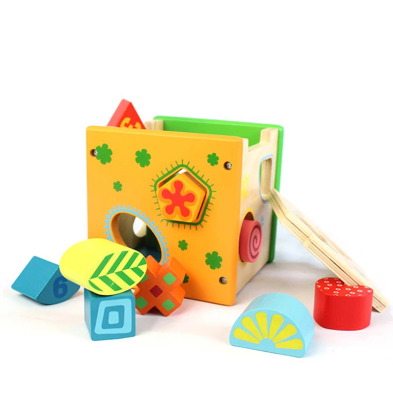 Деревянные игрушки образовательная геометрическая форма соответствия коробка