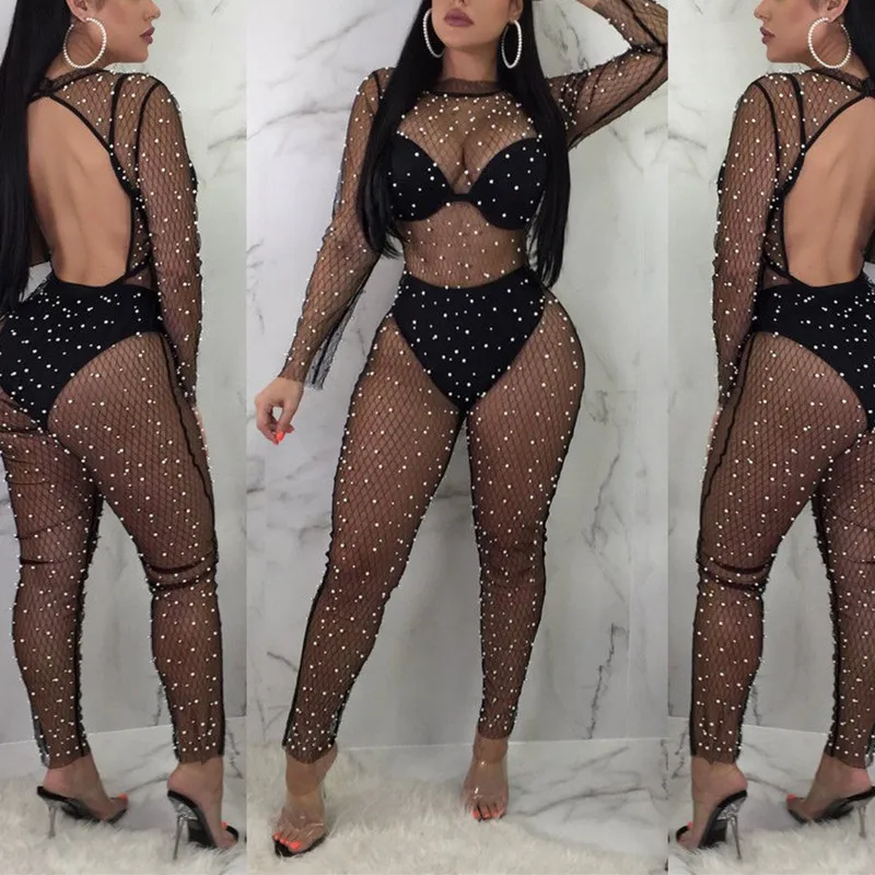 Элегантные сексуальные комбинезоны Женский однотонный комбинезон с длинным