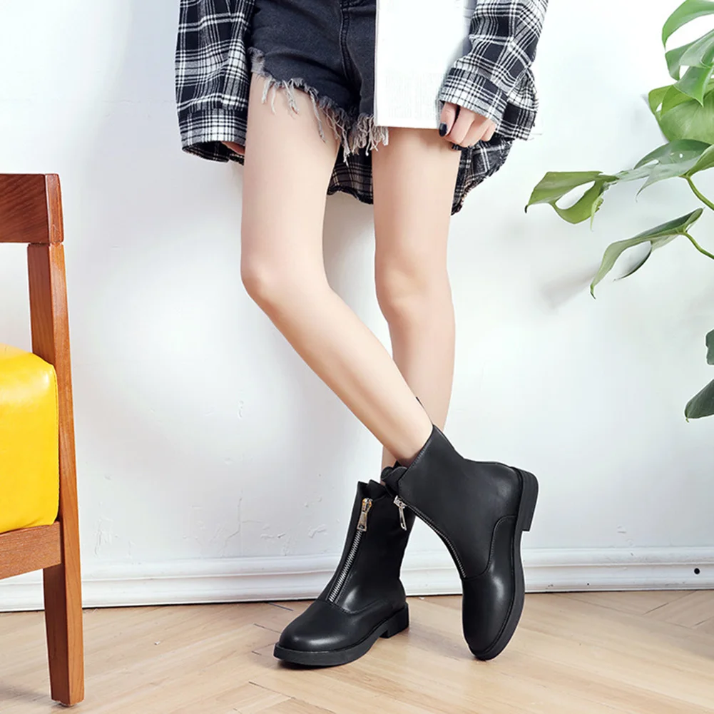 YJSFG/модные женские зимние ботинки обувь до середины икры из искусственной кожи