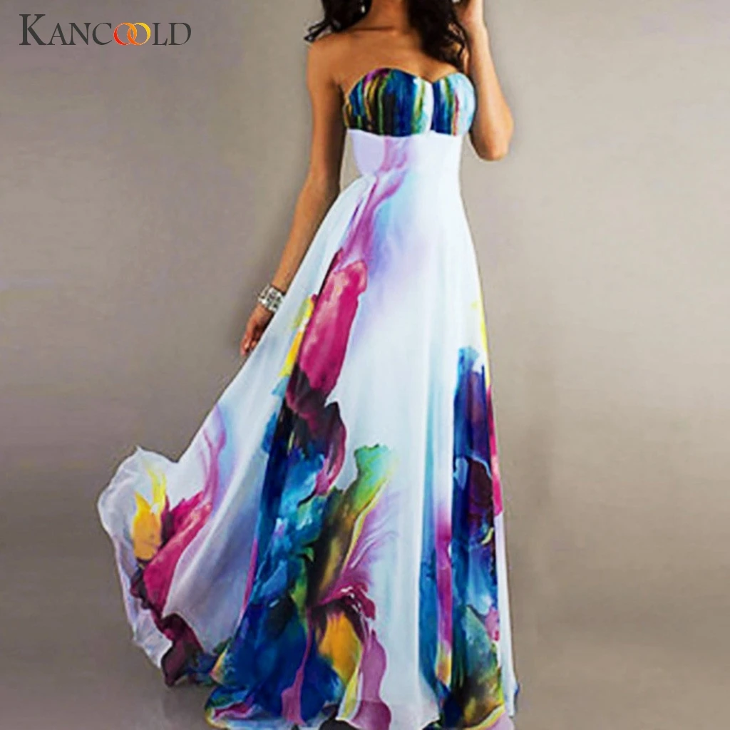 Женское платье топ канкоолд винтажное вечернее с принтом из шифона 2019Mar21|Женские