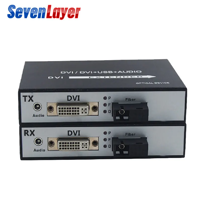 Преобразователь DVI в оптоволоконный 1080P волоконно оптический видео удлинитель