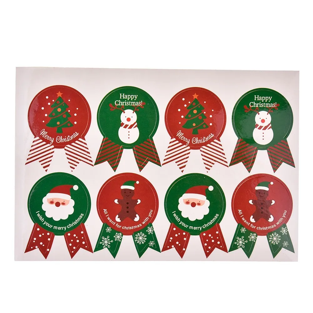 80 шт./лот милые рождественские Стикеры с уплотнением наклейки имбирным печеньем