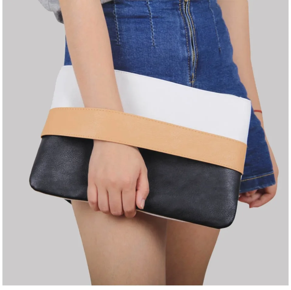 Женская кожаная сумка конфетного цвета, повседневные клатчи, сумочка Bolsa Feminina, сумки на ремешках, женские повседневные Лоскутные клатчи на ремешке