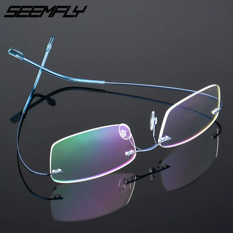 Очки Seemfly титановые без оправы для мужчин и женщин легкие солнцезащитные с