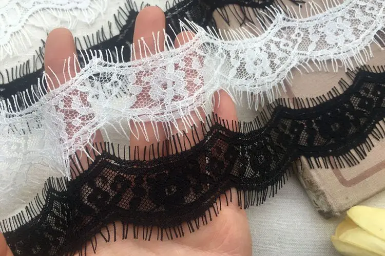 3 м волнистая кружевная отделка ресниц французская ткань Шантильи для свадебного