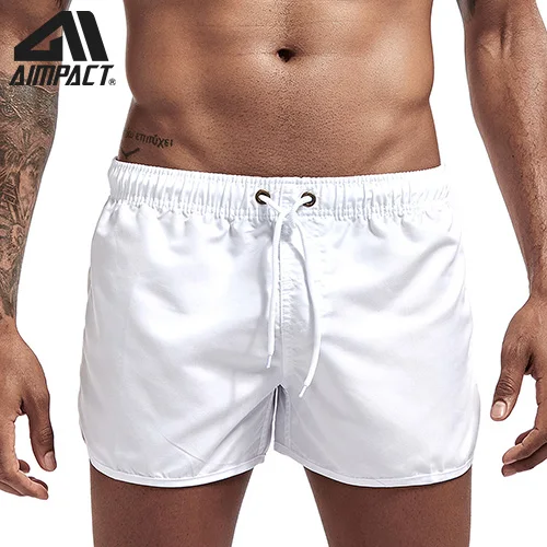 White Aimpact быстросохнущие пляжные шорты для мужчин лето повседневное Active Sexy BeachSurf Swimi человек спортсмен Gymi дома Hybird стволы PF55 - Цвет: White