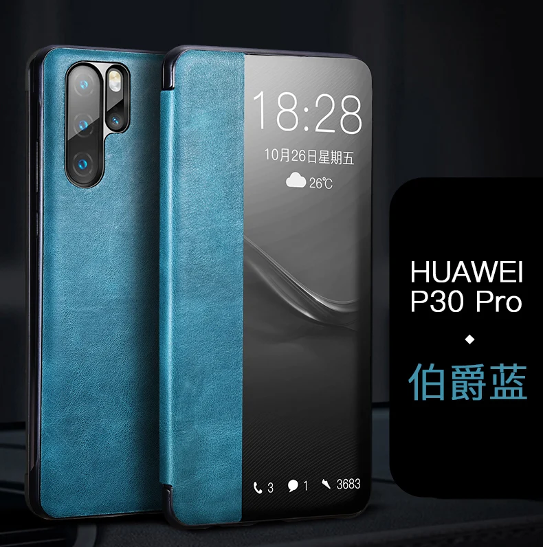 Для huawei P30/P30 Pro футляр из натуральной кожи в стиле ретро, на застежке, чехол, умный интеллигентая(ый) окна чехол для телефона из натуральной коровьей кожи XOOMZ женские брендовые сапоги из коровьей кожи