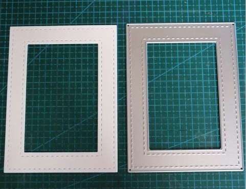 Scrapbooking Dies Metal double stitch rectangle frame Cutting Craft Embossing Stamp Stencil Paper Card Making Template DIY | Дом и сад