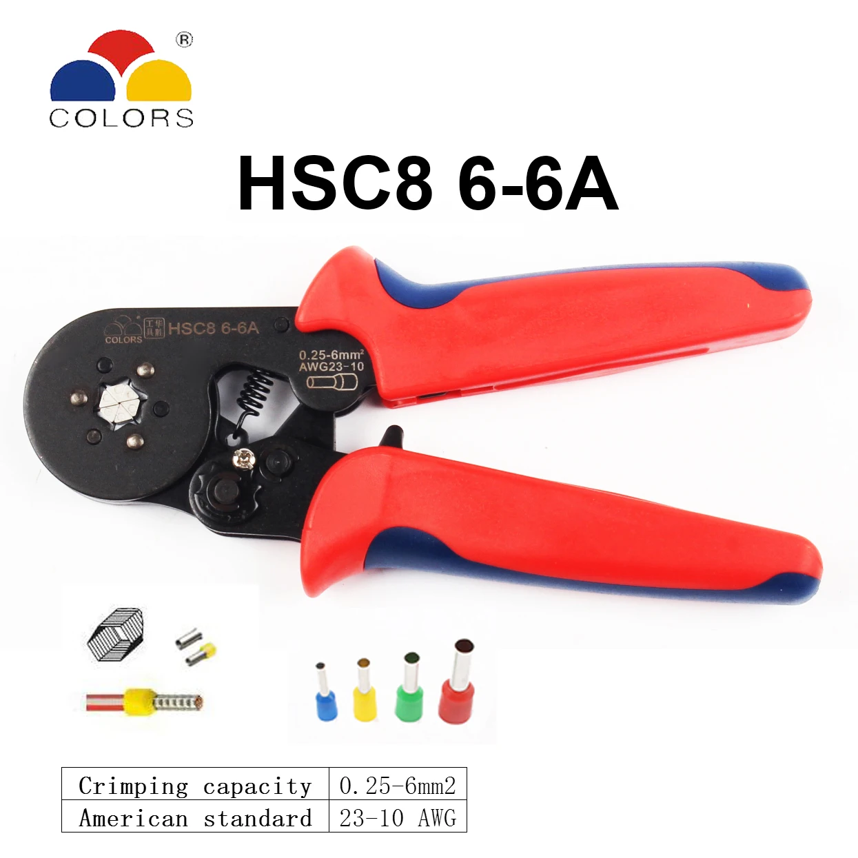 HSC8 0 25 6 мм2 23 10AWG обжимные плоскогубцы 6A Мини с круглым носом трубкой игольчатые