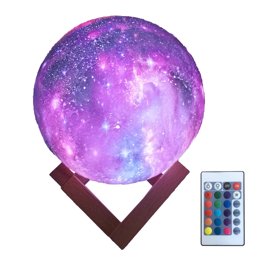 Лампа с 3D принтом HYODREAM Moon Light ночник для детей 16 цветов сменный сенсорный и пульт