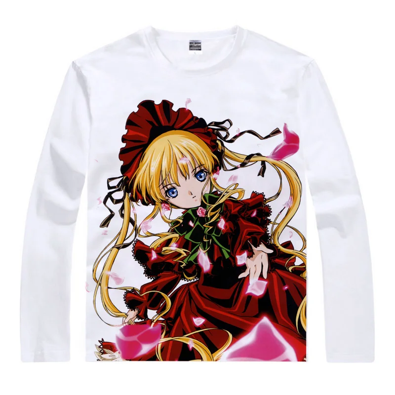 Аниме рубашка Coolprint Rozen Maiden футболки в разных стилях с длинным рукавом Suigintou Suiseiseki