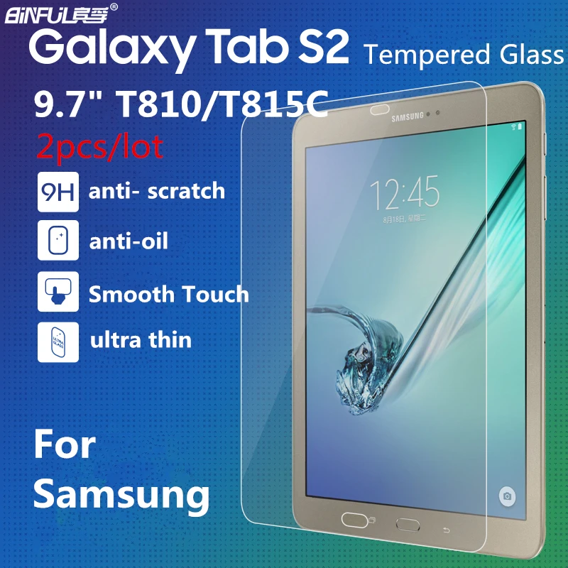 2 шт. Премиум 0 3 мм 9H закаленное стекло для Samsung Galaxy Tab S2 9 7 T810 T815 прозрачная защитная