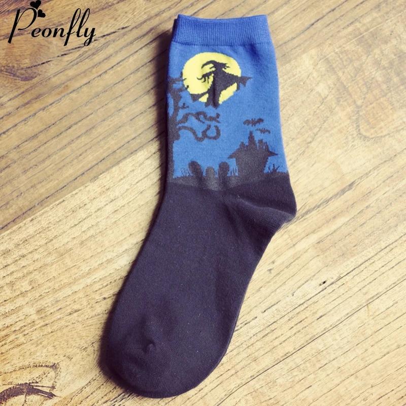 Хэллоуин мультфильм рисунок принт женские носки для девушек милые Термальность