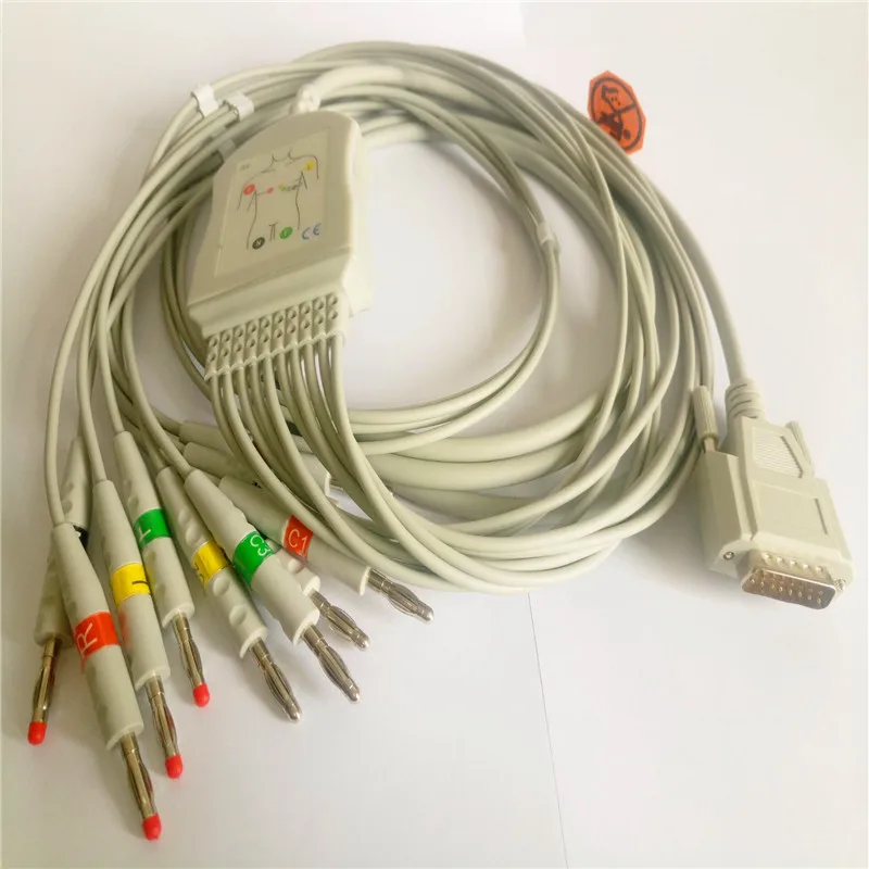 Lot of stocks Compatible For Nihon Kohden ECG/EKG Cable ECG-1250 ECG-1350 ECG-9101/9130/9132/9620 IEC Standard 4.0 Banana End |
