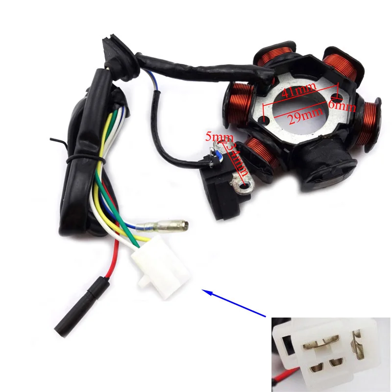 Magneto Stator Racing Ignition Coil AC CDI A7TC Spark Plug For GY6 49cc 50cc Moped Scooter Pit Dirt Bike Motorcycle Motocross | Автомобили