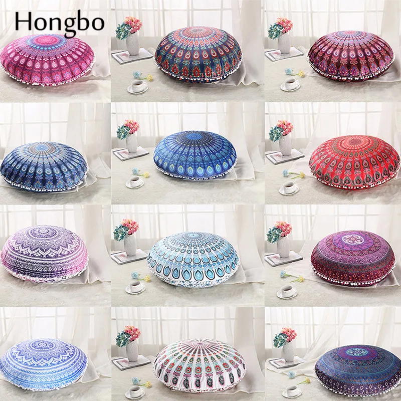 Хунбо 1 шт. Мандала подушки для пола круглый богемский крышка Чехол Дома