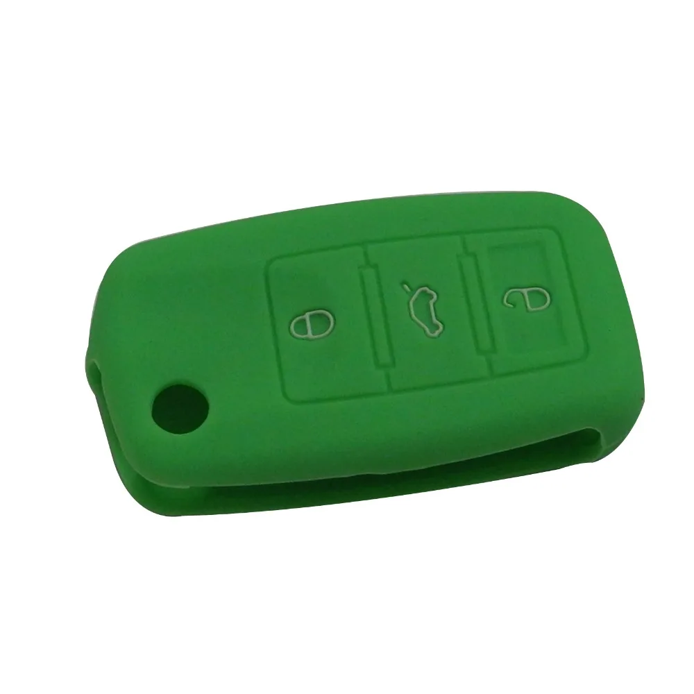 50pcs 3 Buttons Silicone Flip Car Key Cover Case For VW Golf Bora Jetta POLO Passat Skoda Superb Octavia Fabia SEAT Ibiza Leon | Автомобили