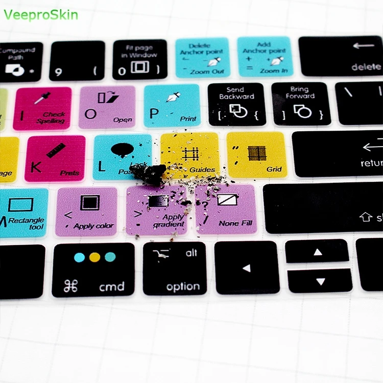 For Macbook Touch Bar A1706 / A1707/A1989/A1990 Adobe Indesign Function Shortcut Hot Key Silicone Keyboard Cover Keypad Skin | Компьютеры