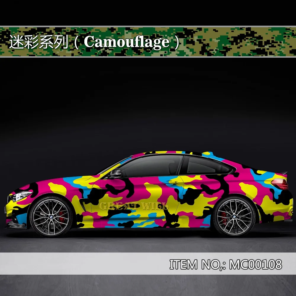 Black Gray Camouflage Vinyl Wrap Film Auto Sticker Vinyls Film Camouflage Car Wrap For Car Wrapping Matte Glossy Air Bubble Free