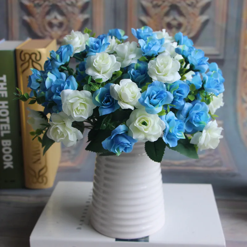 1 шт. синий Искусственные цветы Украшения День матери Гостиная Роза растения