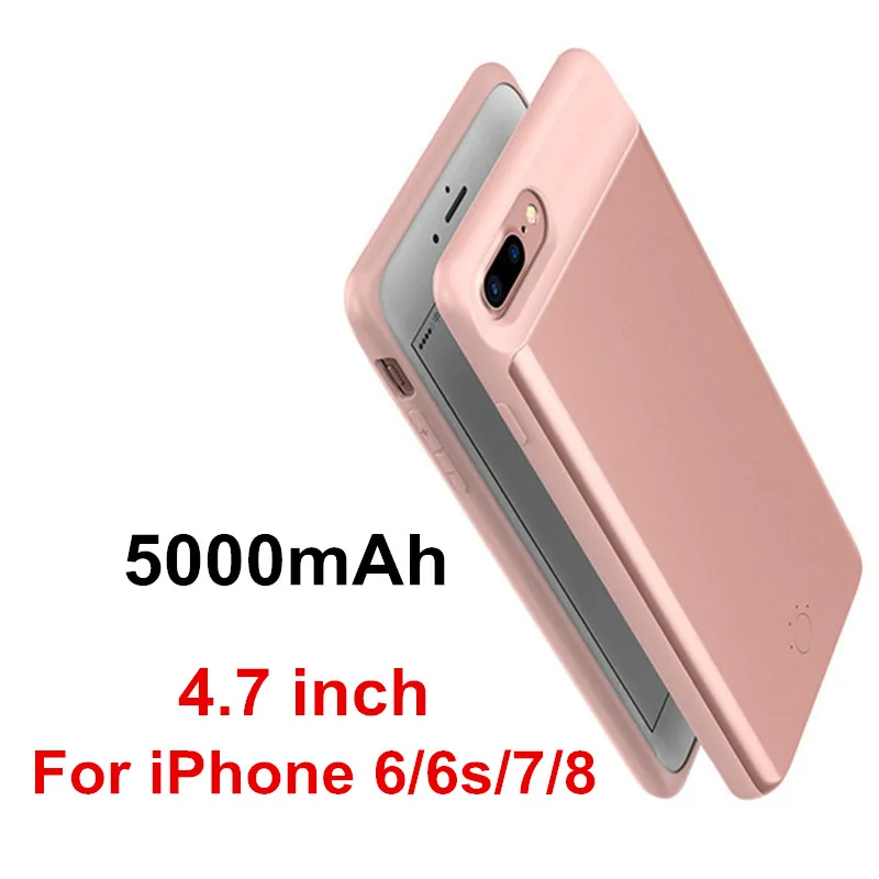 Чехол для зарядки NTSPACE 5000mAh power Bank для iPhone 6, 6s, 7, 8, чехол для зарядки аккумулятора s, 7000mAh для iPhone 8, 7, 6s, 6 Plus, чехол для аккумулятора - Цвет: 5000mAh Rose Gold