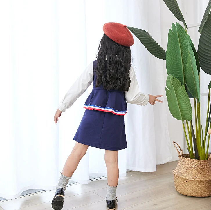 2018 wholesale Autumn Girls 100-140 children clothes Korean version Western style sweet Stitching princess dress Y3106 | Детская одежда