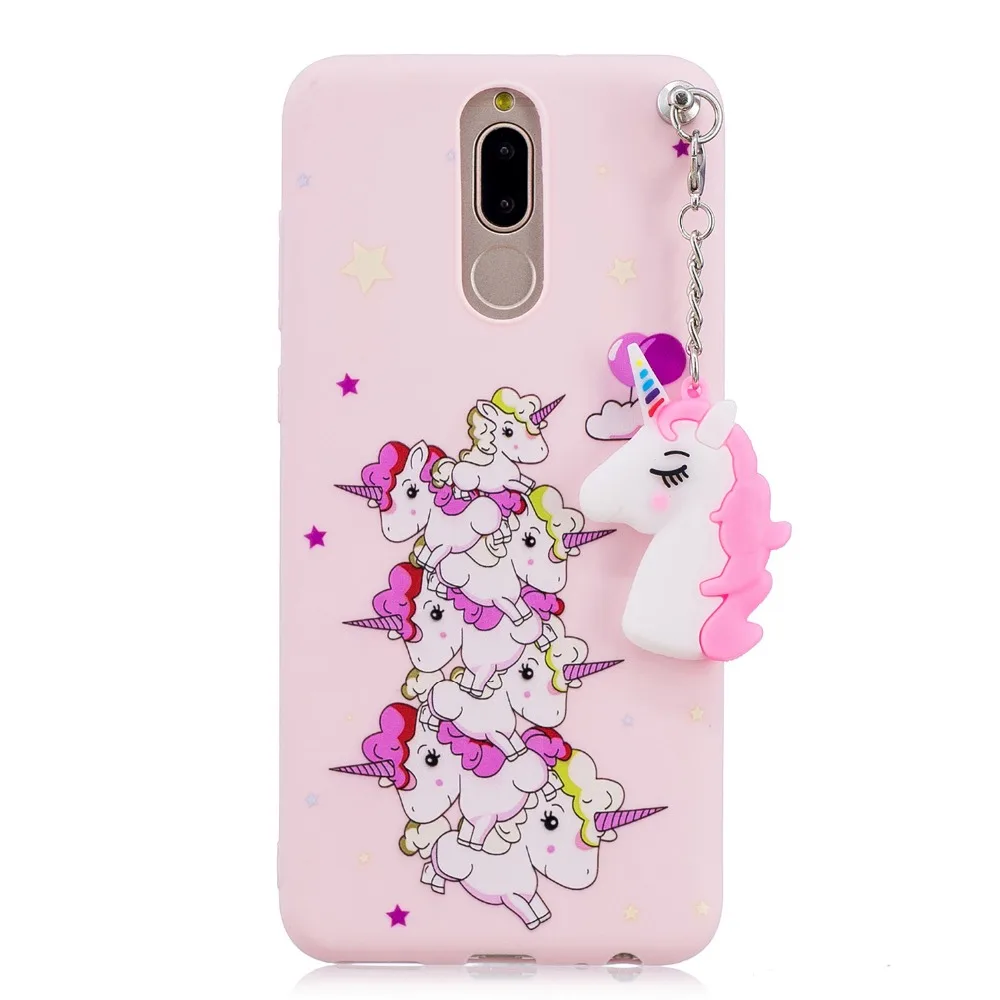 FULAIKATE Soft Case for Huawei Mate 10 Lite Unicorn Pendant Back Cover Honor 9i Candy Color Lovely Cartoon Cases Nova 2i |