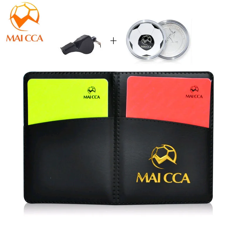 

MAICCA Soccer referee cards with pencel book coins set Toss unit Football whistles loudly Fair Play match referee equipment