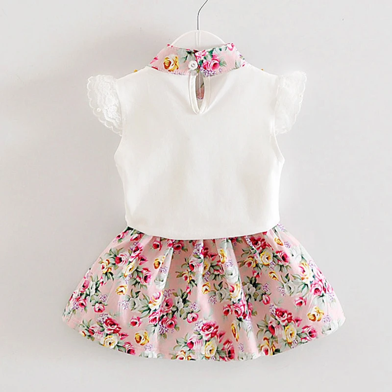Комплекты одежды для маленьких девочек летние комплекты топы с цветами и