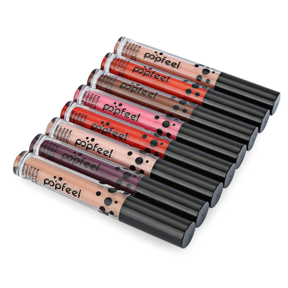 Popfeel Новая Мода Губы Блеск 8 шт. Красочный Окрашенных Глазурь - Цена: 1167.93