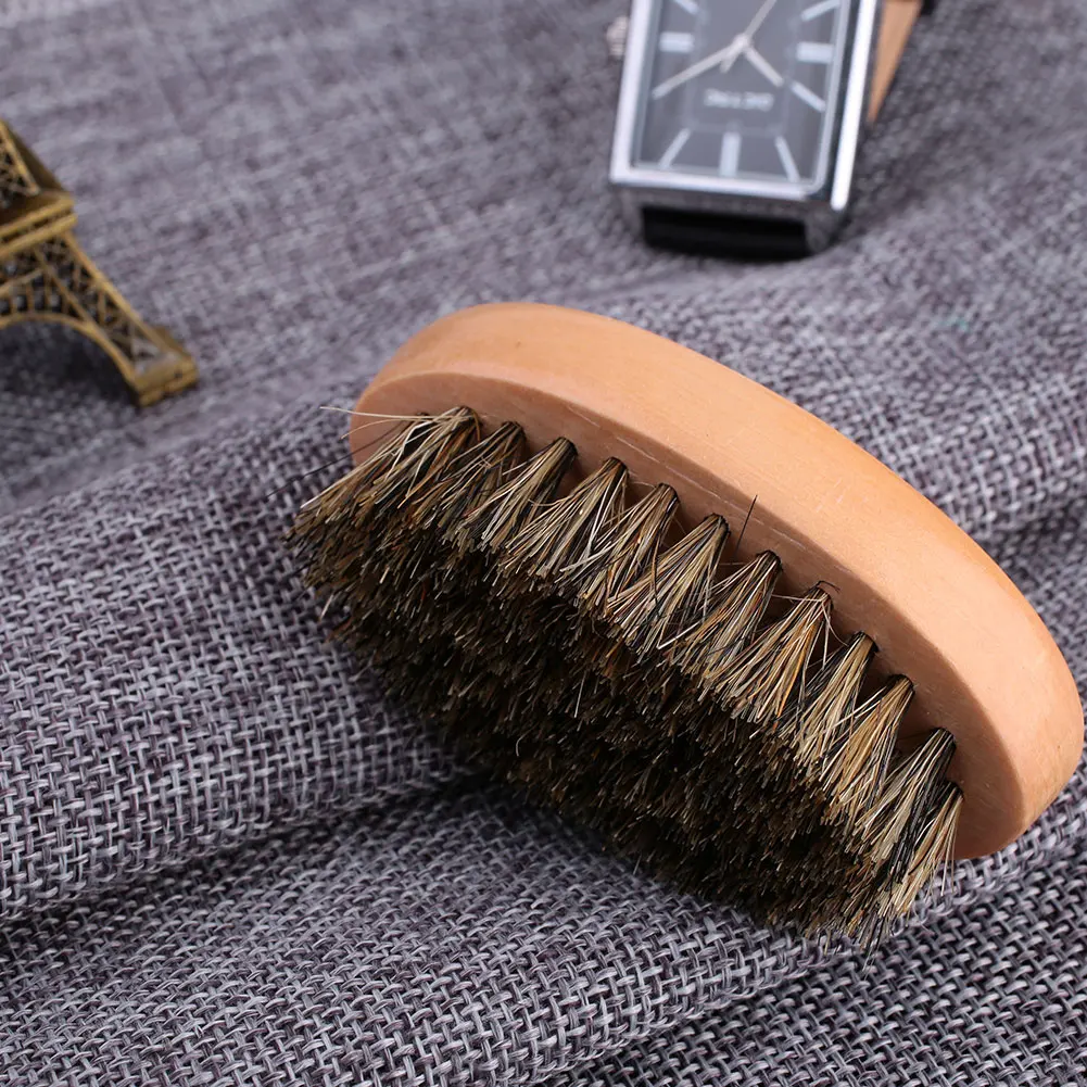 Мужская натуральная щетина для бороды щетка усов Военная круглая деревянная