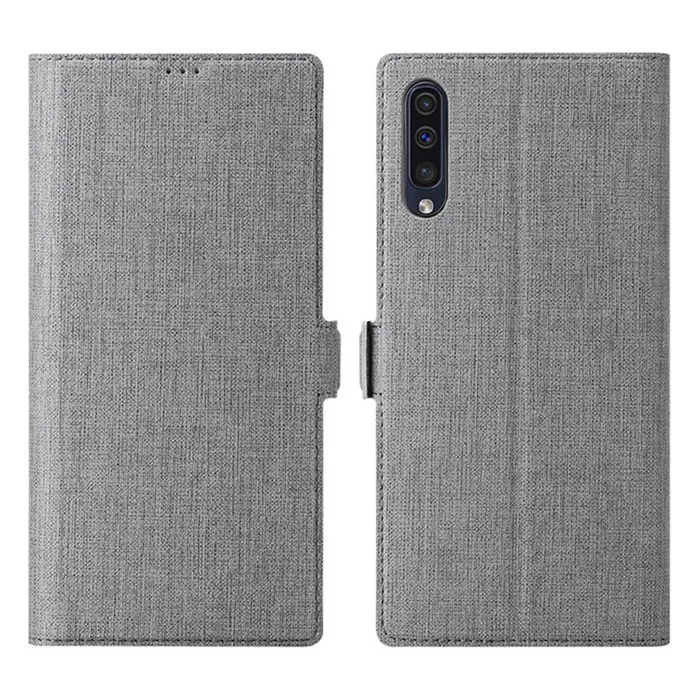 Для samsung Galaxy A50 чехол для телефона бумажник кожаный мягкий противоударный флип-кожа защитa чехол для Galaxy A50 прикрепляющийся к чехол на магните - Цвет: gray