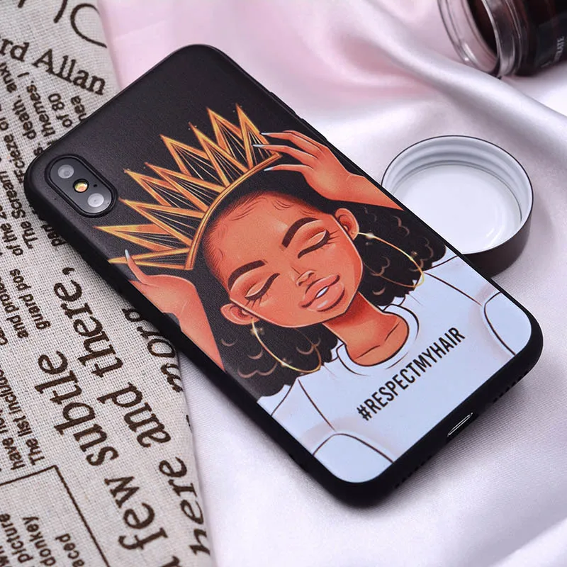 09 Чехол для iPhone 11 Pro, чехол для iPhone 5, 5S, 6, 6 S, 7, 8 Plus, X, XS, Max, чехол для африканских девочек, чехол для iPhone 7, мягкий ТПУ для iPhone XR, чехол - Цвет: 09