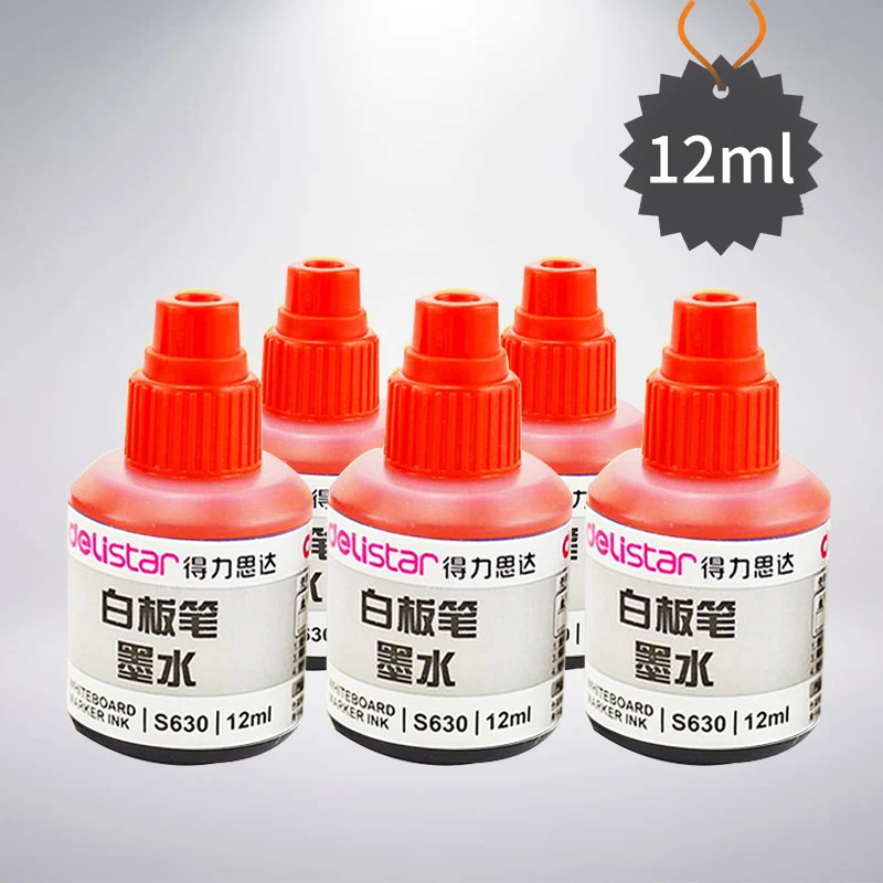 Red-20pcs 20 бутылок/Лот,, Deli S630, 12 мл, чернила для белой доски, 3 цвета, одноразовые чернила, добавка для жидкой доски, чернильные маркеры - Цвет: Red-20pcs