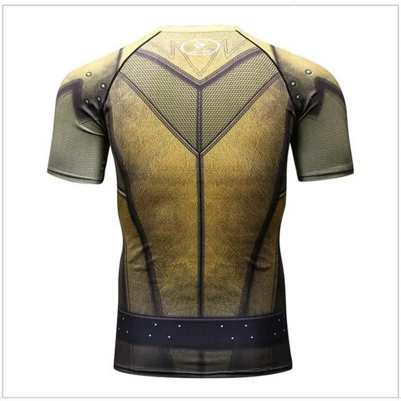 Компрессионная рубашка с 3D-принтом мужские футболки реглан коротким рукавом
