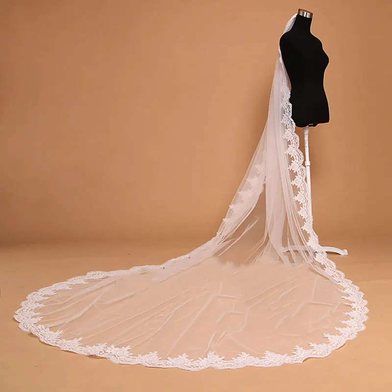 Французская кружевная Фата с аппликацией 4 м|mantilla veil|bridal mantilla veilveil with comb |