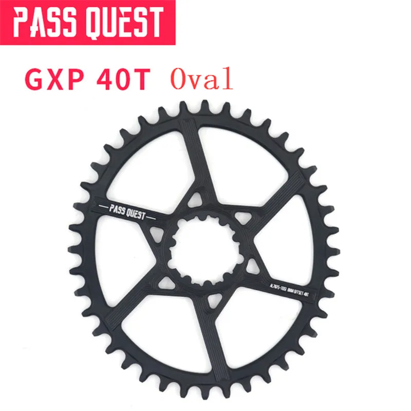 PASS QUEST GXP круглый Овальный 0 мм смещение 32 T-42 T Chainring MTB узкий широкий велосипед велосипедная Звездочка для Sram XX1 GX eagle X9 crankset - Цвет: GXP Oval 40T