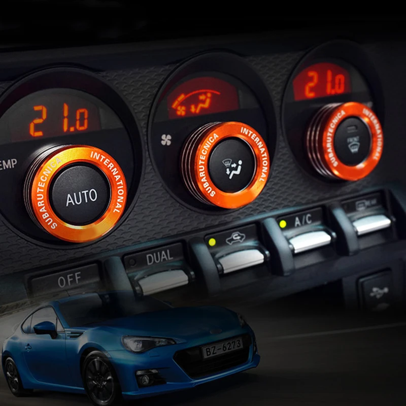 SRXTZM автомобильный Кондиционер переключатель ручки с кольцами для Subaru BRZ Toyota 86 AC крышки ручек интерьер STI TRD украшения