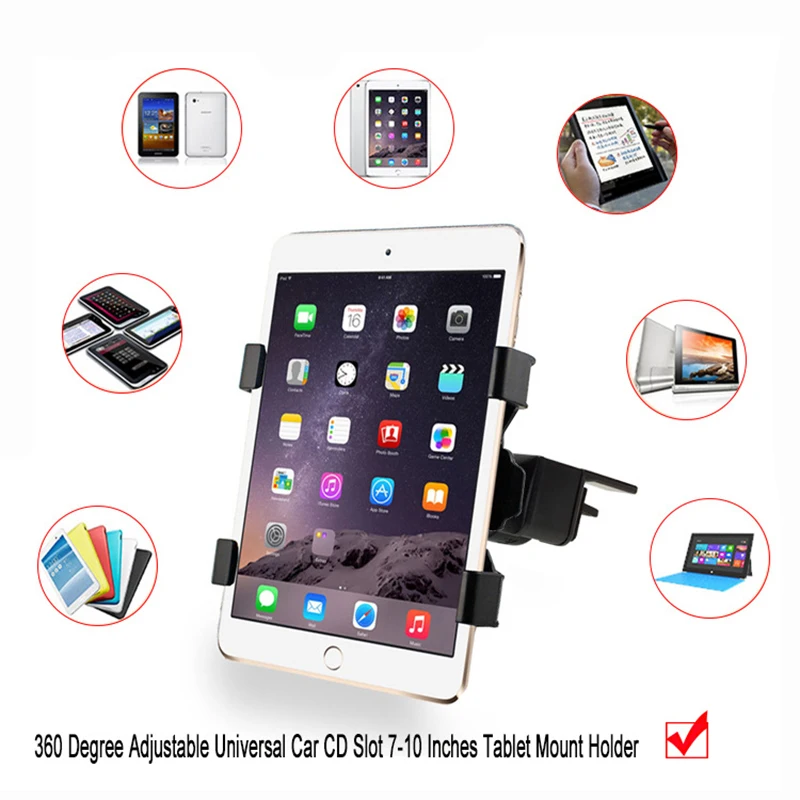 Автомобильный держатель для планшета lenovo Tab 2 A10-70F 10-30F X30F A7600 10,1, автомобильный держатель для планшета, авто держатель для CD 7,0-11 дюймов