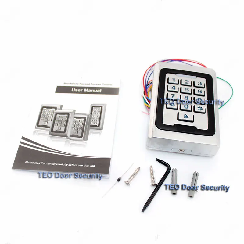 

2000 Users RFID Access Control System with Backlight Keypad Metal 125khz card reader Outdoor 9 to 28 Wiegand 26
