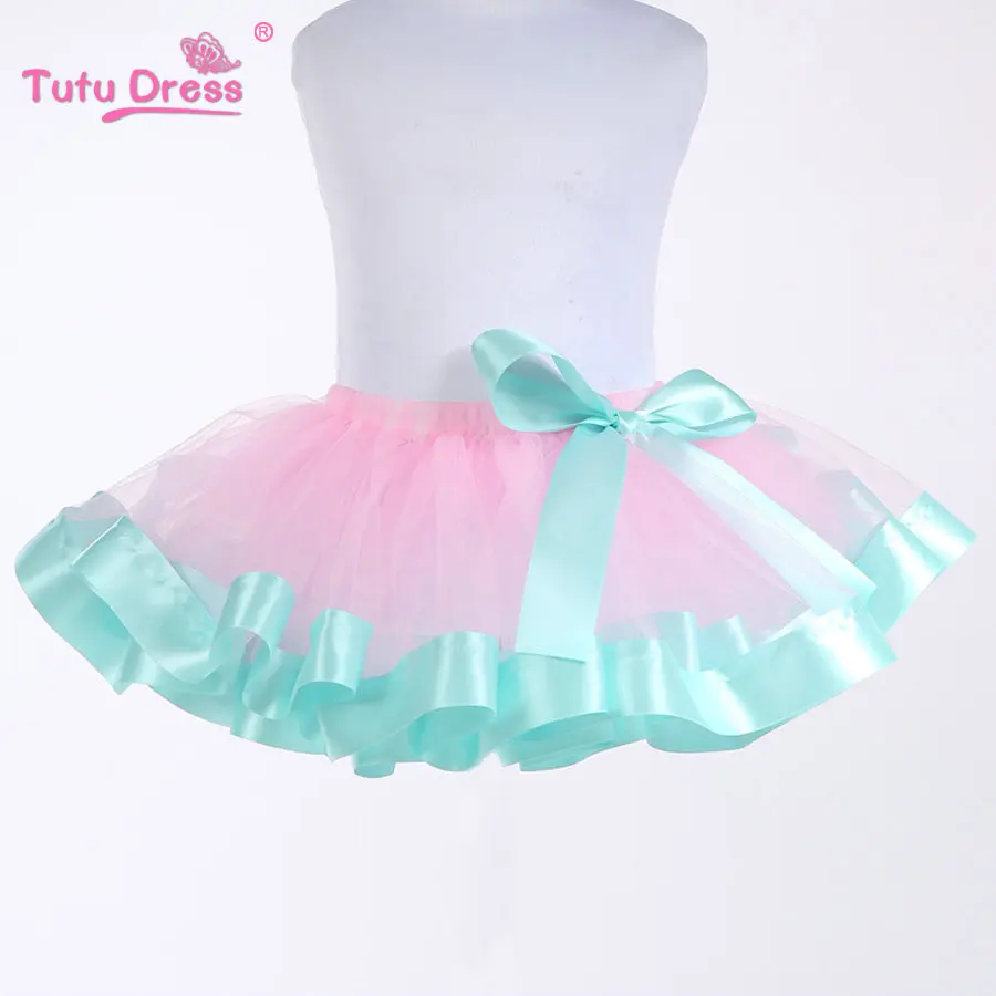 Милая Детская летняя пышная фатиновая юбка пачка с бантом для девочек 4 цвета