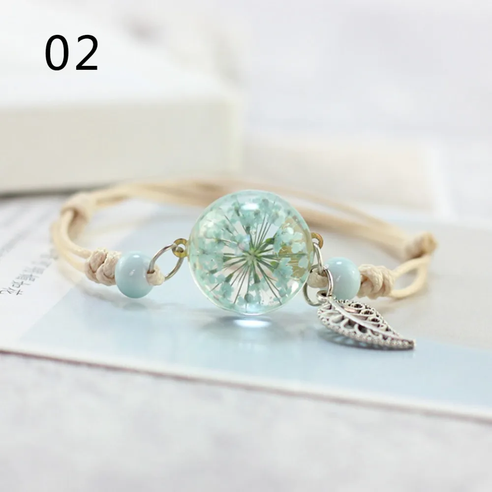 Модный подвесной браслет с изображением сушеных цветов керамический растений