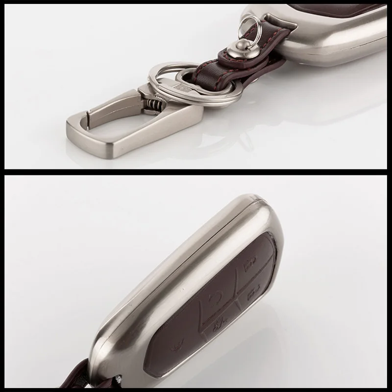 

Zine-alloy Metallic Smart Remote Key Fob Shell Leather Button Case Cover For Cadillac Series