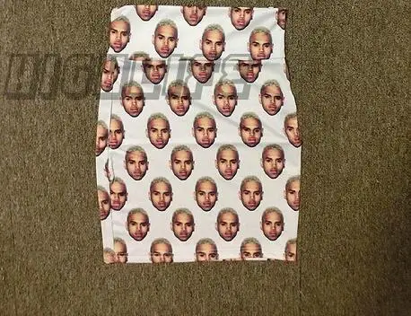Chris Brown skirt Женский 3D комплект из двух предметов, топы и юбки, набор, хип-хоп костюмы, наряды, футболки, комплект из 2 предметов, женский спортивный костюм - Цвет: Chris Brown skirt