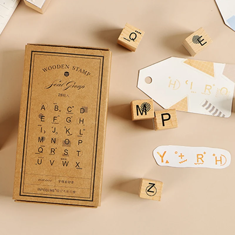 28 шт./компл. креативные деревянные и резиновые штампы для скрапбукинга