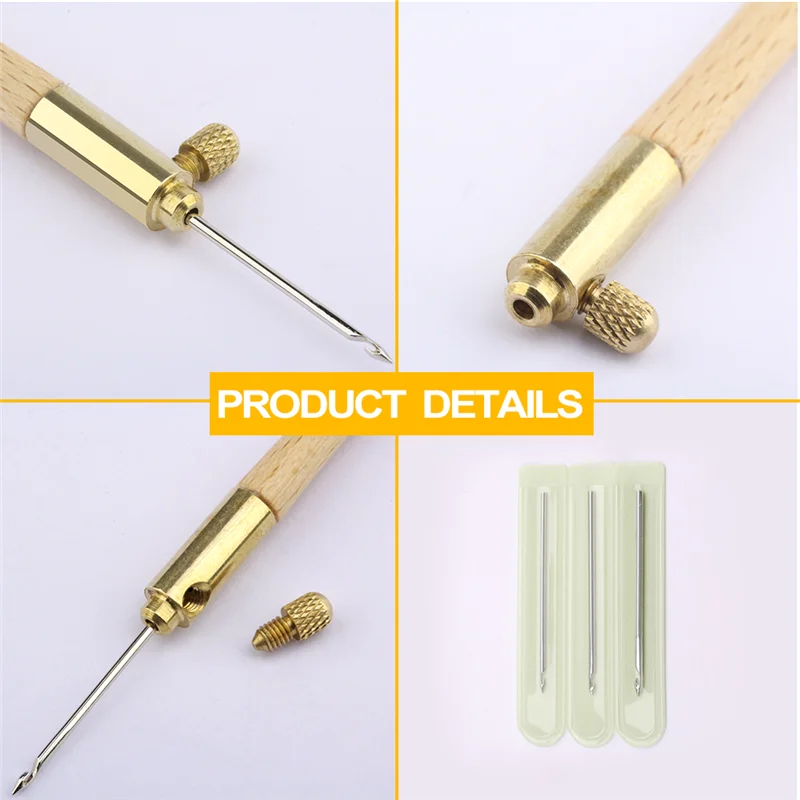 Качественный французский крючок для вязания крючком деревянная ручка с 3 иглами