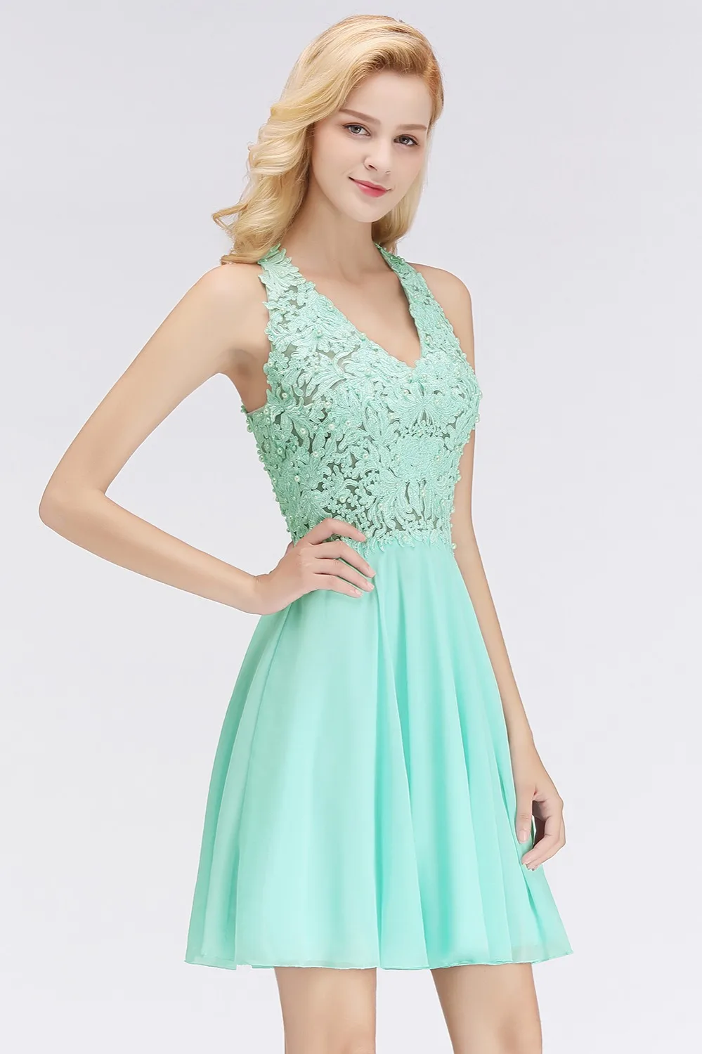 Robe de soiree 2019 роскошное бордовое красное шифоновое короткое аппликация для