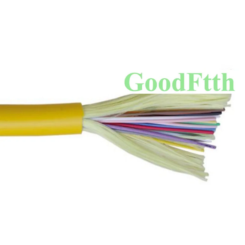 Внутренний оптический кабель SM G652D 12 ядер желтого цвета с 0 9 мм плотным буфером