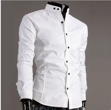 

Men's shirt collar color men long sleeve shirt of cultivate one's morality